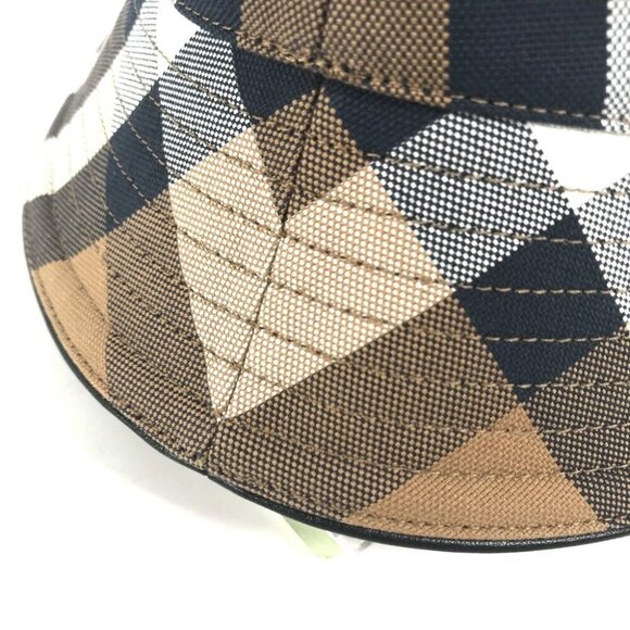 BURBERRY 8052981 check hat hat bucket hat bob hat hat cotton Beige/Brown main image 4